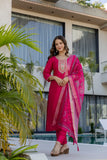 Premium Pure Kanjivaram Glass Tissue Suit Set with Hand Zari & Embroidery Work