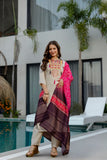 Premium Kanjivaram-Inspired Suit Set with Hand Embroidery & Lagdi Patta Dupatta