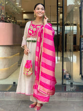 Pink Silk Suit Set with Double Zari Jacquard Dupatta & Heavy Embroidery