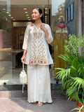 Elegant Silk Suit Set with Hand Embroidery & Zari Weaving Detailing