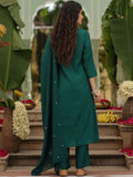 Elegant Kanjivaram-Inspired Suit Set with Hand Embroidery & Chanderi Gadhwal Dupatta