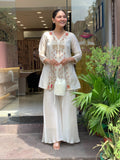 Elegant Silk Suit Set with Hand Embroidery & Zari Weaving Detailing