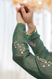Pure Kanjivaram Glass Tissue Suit Set with Hand Zari Weaving & Jacquard Dupatta