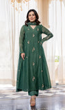 Pure Kanjivaram Glass Tissue Suit Set with Hand Zari Weaving & Jacquard Dupatta