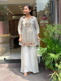 Elegant Silk Suit Set with Hand Embroidery & Zari Weaving Detailing