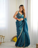 Festive Glow Embroidered Tissue Silk Saree