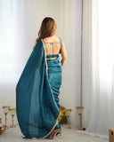 Festive Glow Embroidered Tissue Silk Saree