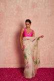 Luxury Hand Embroidered Organza Saree with Designer Blouse