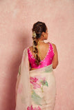 Luxury Hand Embroidered Organza Saree with Designer Blouse