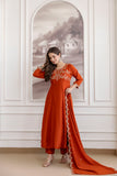Rustic Ember Embroidered Vichitra Silk Kurta Set