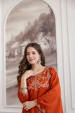 Rustic Ember Embroidered Vichitra Silk Kurta Set
