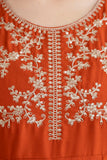 Rustic Ember Embroidered Vichitra Silk Kurta Set
