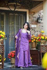 Royal Lavender Festive Silk Ensemble