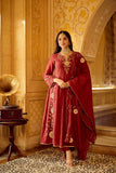 Regal Rust Embroidered Festive Ensemble