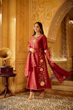 Regal Rust Embroidered Festive Ensemble