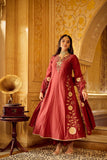 Regal Rust Embroidered Festive Ensemble
