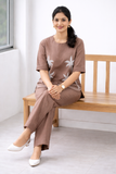 Cocoa Palm Breeze Co-ord Set With embroidery