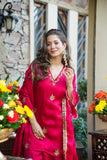 Royal Fuchsia Pink Festive Wear Silk Sharara Suit for Women