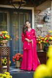 Royal Fuchsia Pink Festive Wear Silk Sharara Suit for Women