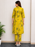 Sunshine Bloom Embroidered Cotton Blend Kurta Pant Set