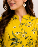 Sunshine Bloom Embroidered Cotton Blend Kurta Pant Set