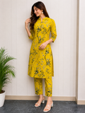 Sunshine Bloom Embroidered Cotton Blend Kurta Pant Set