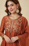 Cinnamon Glow Embroidered Palazzo Set