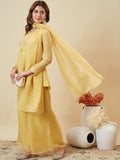 Golden Bloom Embroidered Ethnic Ensemble