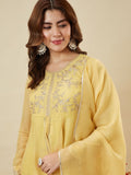 Golden Bloom Embroidered Ethnic Ensemble