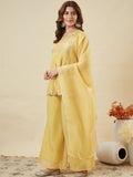 Golden Bloom Embroidered Ethnic Ensemble