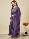 Lavender Grace Embroidered Ethnic Ensemble