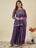 Lavender Grace Embroidered Ethnic Ensemble