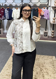 Women’s Stylish Floral Embroidered Full Sleeve Fashion Shirt