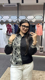 Women’s Black Statement Floral Embroidery Smart Casual Shirt