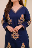 Women's Luxury Embroidered Navy Blue Traditional Kurta Pant Set