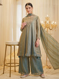 Fandy Silk Embroidered A-Line Kurta Palazzo Set with Dupatta for Women