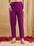 Signature Wine Purple Embroidered Suit Set
