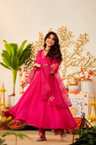 Rani Pink Elegance Kurta Palazzo Set