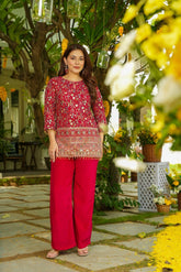 Premium Embroidered Silk Fusion Kurta Pant Collection