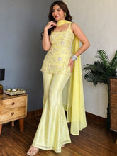 Lemon Bloom Embroidered Sharara Set