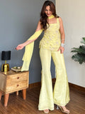 Lemon Bloom Embroidered Sharara Set