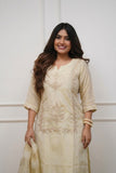 Royal Ivory Heavy Chinon Embroidered Kurta Palazzo Set with Dupatta