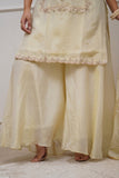 Royal Ivory Heavy Chinon Embroidered Kurta Palazzo Set with Dupatta