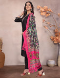 Royal Black Embroidered Kurta Pant Set with Vibrant Patola Inspired Dupatta for Festive & Traditional Wear