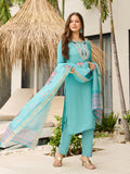 Serenity Blue Floral Printed Designer Kurta Set