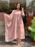 Premium Peach Designer Embroidered Ethnic Kurta Set for Women