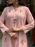 Premium Peach Designer Embroidered Ethnic Kurta Set for Women