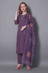 Violet Grace Printed Dupatta Ethnic Suit Set