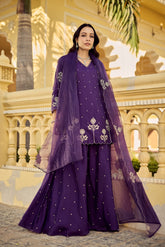 Imperial Purple Embroidered Festive Ethnic Wear Collection