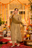 Premium Olive Gold Embroidered Straight Kurta Se